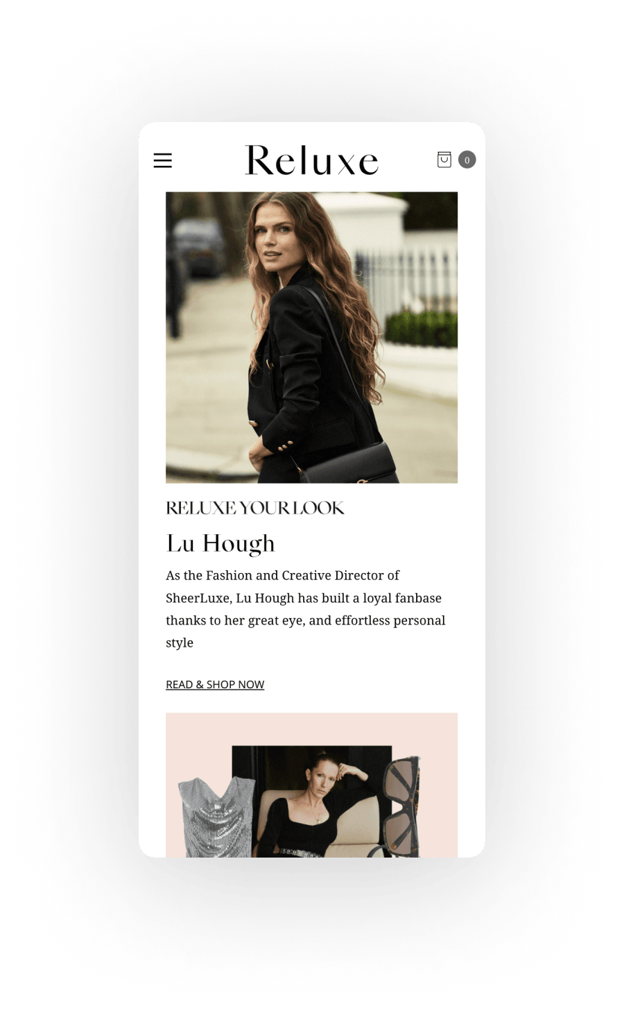 reluxe fashion site screenshot 3